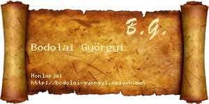 Bodolai Györgyi névjegykártya